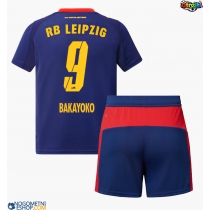 Otroški Nogometni dresi RB Leipzig Johan Bakayoko #9 Gostujoči 2025-26 Kratek Rokav (+ Kratke hlače)